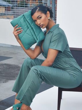 PrettyLittleThing Light Blue Puffer Clutch